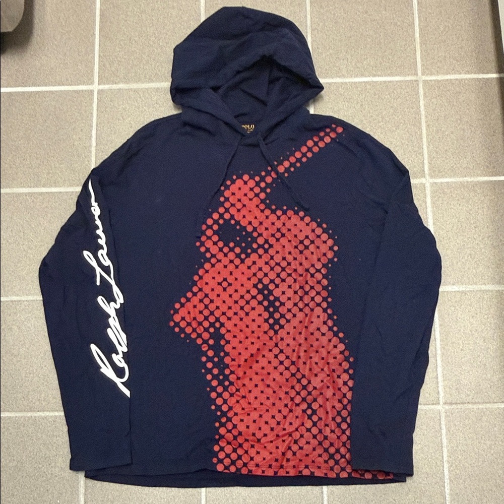 Polo Ralph Lauren Tee Shirt Hoodie with Red Pony Print